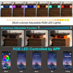 Hommpa Moderner LED Nachttisch mit kabelloser Ladestation & 2 Schubladen
