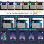 Hommpa Moderner LED Nachttisch mit kabelloser Ladestation & 2 Schubladen
