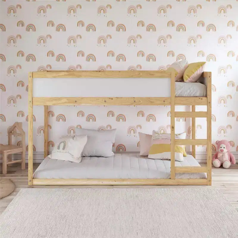 Max & Finn Saffiano umwandelbares 3-in-1 Kinderbett, Natur/Weiß