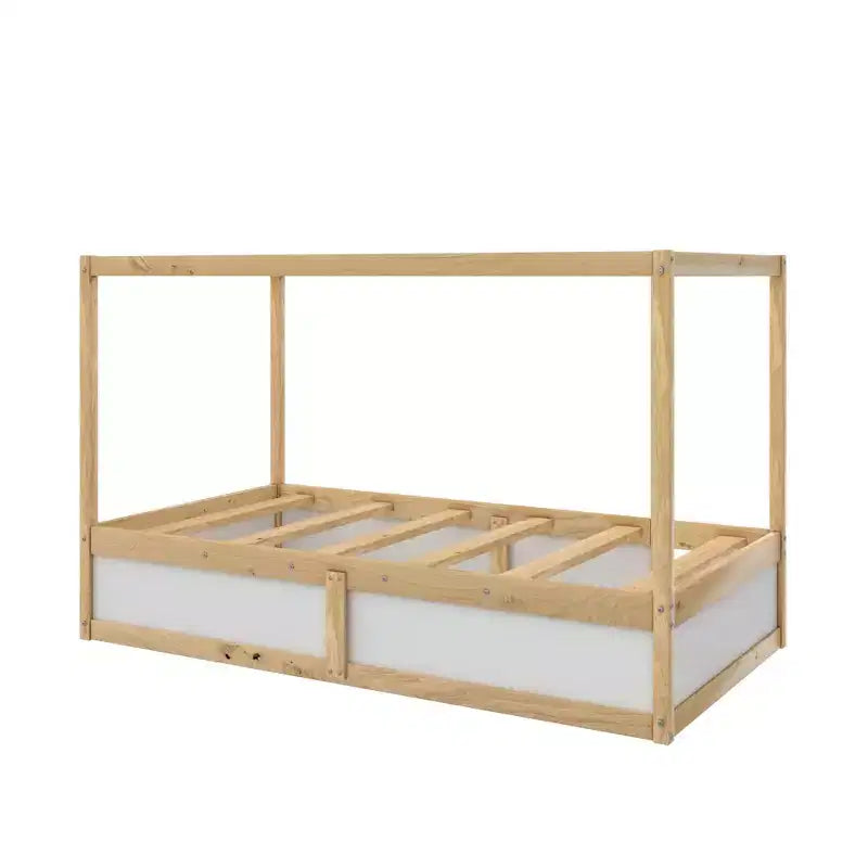 Max & Finn Saffiano umwandelbares 3-in-1 Kinderbett, Natur/Weiß