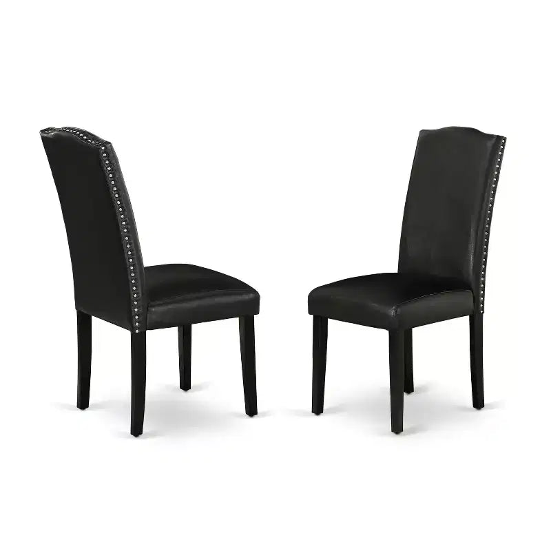 HomeStock DUEN7-BLK-69 7-teiliger rechteckiger Esstisch und sechs Stühle schwarz