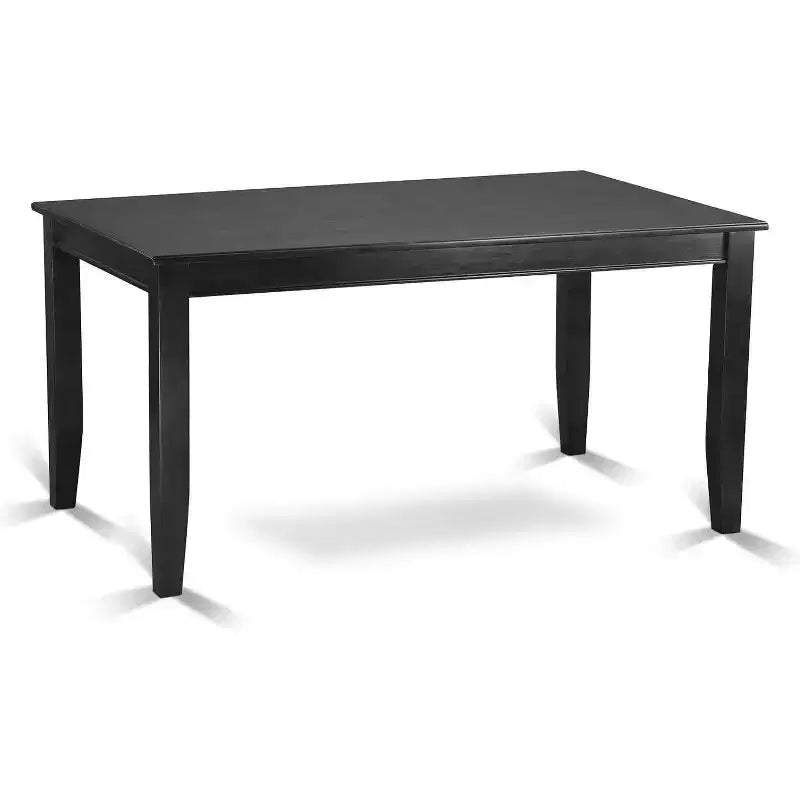 HomeStock DUEN7-BLK-69 7-teiliger rechteckiger Esstisch und sechs Stühle schwarz