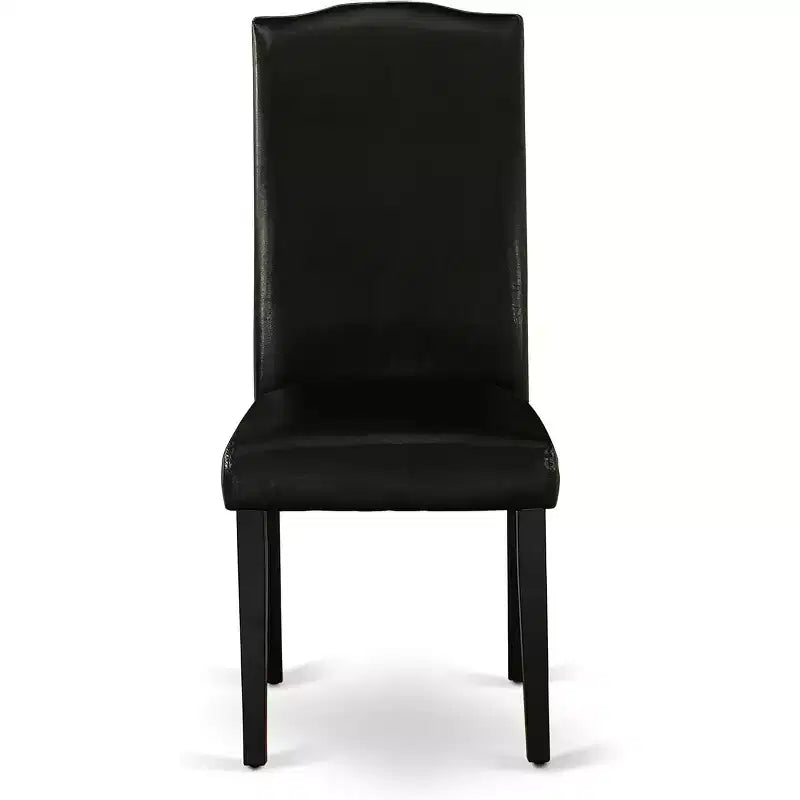 HomeStock DUEN7-BLK-69 7-teiliger rechteckiger Esstisch und sechs Stühle schwarz