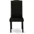 HomeStock DUEN7-BLK-69 7-teiliger rechteckiger Esstisch und sechs Stühle schwarz