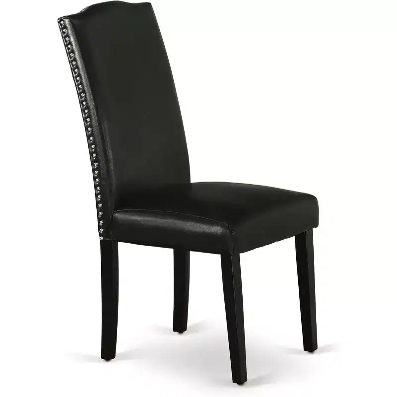 HomeStock DUEN7-BLK-69 7-teiliger rechteckiger Esstisch und sechs Stühle schwarz