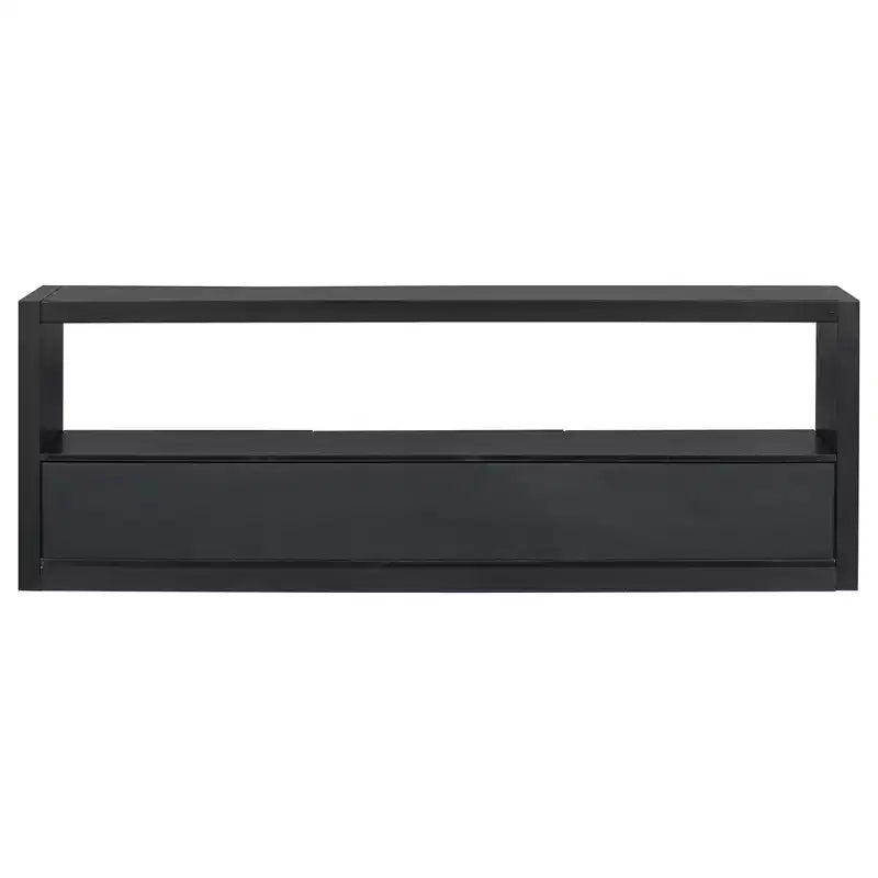 74 Zoll TV-Ständer TV-Konsole Aufbewahrungsschrank Entertainment Center Sideboard mit 3 Schubladen und offenem Regal, Braun/Schwarz/Grau – Christopher Knight Home