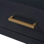 74 Zoll TV-Ständer TV-Konsole Aufbewahrungsschrank Entertainment Center Sideboard mit 3 Schubladen und offenem Regal, Braun/Schwarz/Grau – Christopher Knight Home