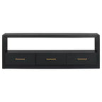74 Zoll TV-Ständer TV-Konsole Aufbewahrungsschrank Entertainment Center Sideboard mit 3 Schubladen und offenem Regal, Braun/Schwarz/Grau – Christopher Knight Home