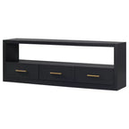 74 Zoll TV-Ständer TV-Konsole Aufbewahrungsschrank Entertainment Center Sideboard mit 3 Schubladen und offenem Regal, Braun/Schwarz/Grau – Christopher Knight Home