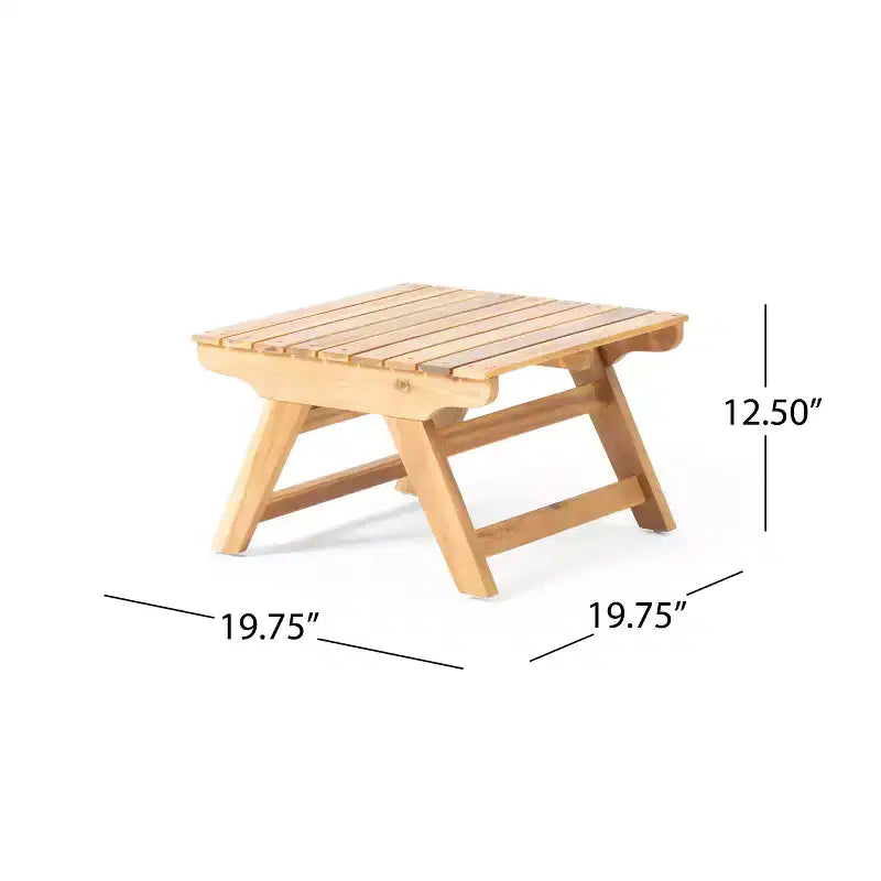 Christopher Knight Home Sedona Outdoor Akazienholz 6-Sitzer-Konversationsset mit Beistelltisch und Kissen