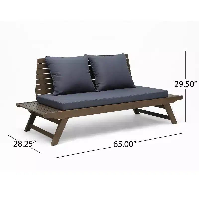 Christopher Knight Home Sedona Outdoor Akazienholz 6-Sitzer-Konversationsset mit Beistelltisch und Kissen