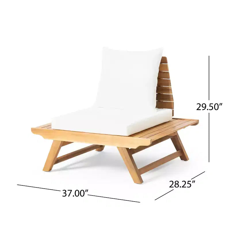 Christopher Knight Home Sedona Outdoor Akazienholz 6-Sitzer-Konversationsset mit Beistelltisch und Kissen