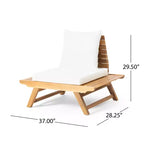 Christopher Knight Home Sedona Outdoor Akazienholz 6-Sitzer-Konversationsset mit Beistelltisch und Kissen
