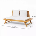 Christopher Knight Home Sedona Outdoor Akazienholz 6-Sitzer Gesprächsset mit Kissen