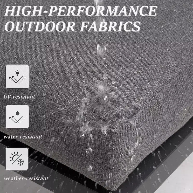 Heynemo Aluminium Terrassenmöbel-Set, 8-teiliges Outdoor-Sitzgruppen-Set mit Esstisch, Metall-Terrassenmöbel-Set für Veranda, Garten