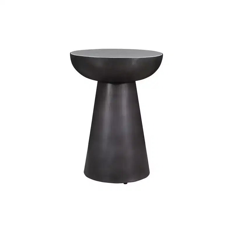 Jofran,Circularity Modern Luxury Marble and Iron 15 Round Pedestal Chairside End Table