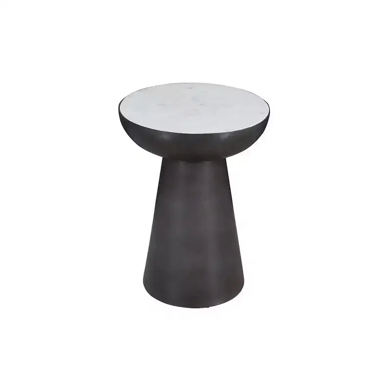 Jofran, Circularity Modern Luxury Marmor und Eisen, 15 runder Beistelltisch mit Sockel