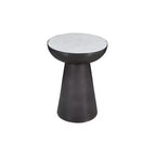 Jofran, Circularity Modern Luxury Marmor und Eisen, 15 runder Beistelltisch mit Sockel