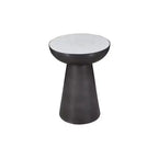 Jofran, Circularity Modern Luxury Marmor und Eisen, 15 runder Beistelltisch mit Sockel