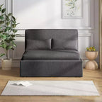 Mjkone Schlafsofa, Einzelbettgröße, 2-in-1, wandelbares Leinen-Liebesitz-Schlafsofa mit Kissen