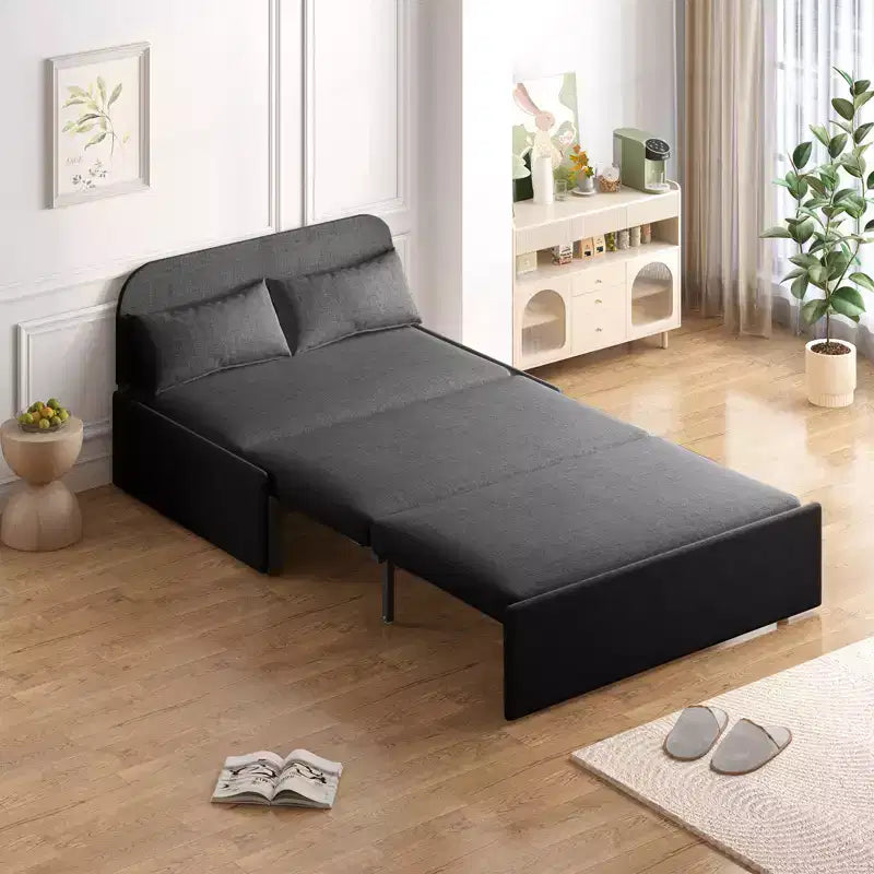 Mjkone Schlafsofa, Einzelbettgröße, 2-in-1, wandelbares Leinen-Liebesitz-Schlafsofa mit Kissen