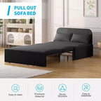 Mjkone Schlafsofa, Einzelbettgröße, 2-in-1, wandelbares Leinen-Liebesitz-Schlafsofa mit Kissen