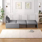 Mjkone Schlafsofa, Einzelbettgröße, 2-in-1, wandelbares Leinen-Liebesitz-Schlafsofa mit Kissen