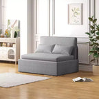 Mjkone Schlafsofa, Einzelbettgröße, 2-in-1, wandelbares Leinen-Liebesitz-Schlafsofa mit Kissen