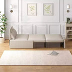 Mjkone Schlafsofa, Einzelbettgröße, 2-in-1, wandelbares Leinen-Liebesitz-Schlafsofa mit Kissen