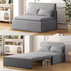 Mjkone Schlafsofa, Einzelbettgröße, 2-in-1, wandelbares Leinen-Liebesitz-Schlafsofa mit Kissen