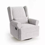 Heynemo Drehbarer Relaxsessel, bequemer Gleiter-Schaukelstuhl mit Kissen und Fußstütze, drehbarer Schaukelstuhl für Schlafzimmer, Kinderzimmer