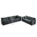 Modernes Sofa-Set für Wohnzimmer, Sofa-Set aus 2 Chenille-Sofas, 2+3-Sitzer Sofa-Set Tiefsitz-Sofa
