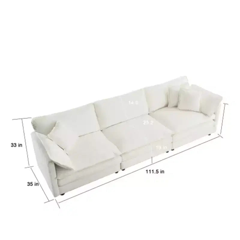 Modernes Sofa-Set für Wohnzimmer, Sofa-Set aus 2 Chenille-Sofas, 2+3-Sitzer Sofa-Set Tiefsitz-Sofa