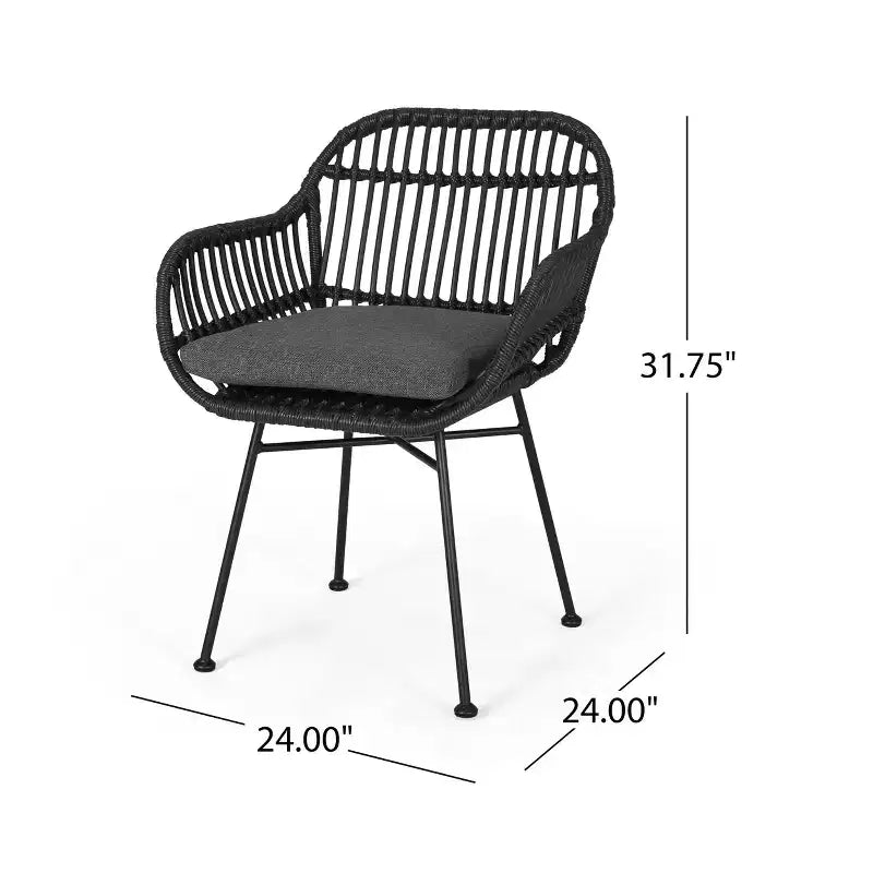 Christopher Knight Home Lehrman Outdoor Rattan- und ESG-Glas-Sitzgruppe, 3-teilig, mit Kissen