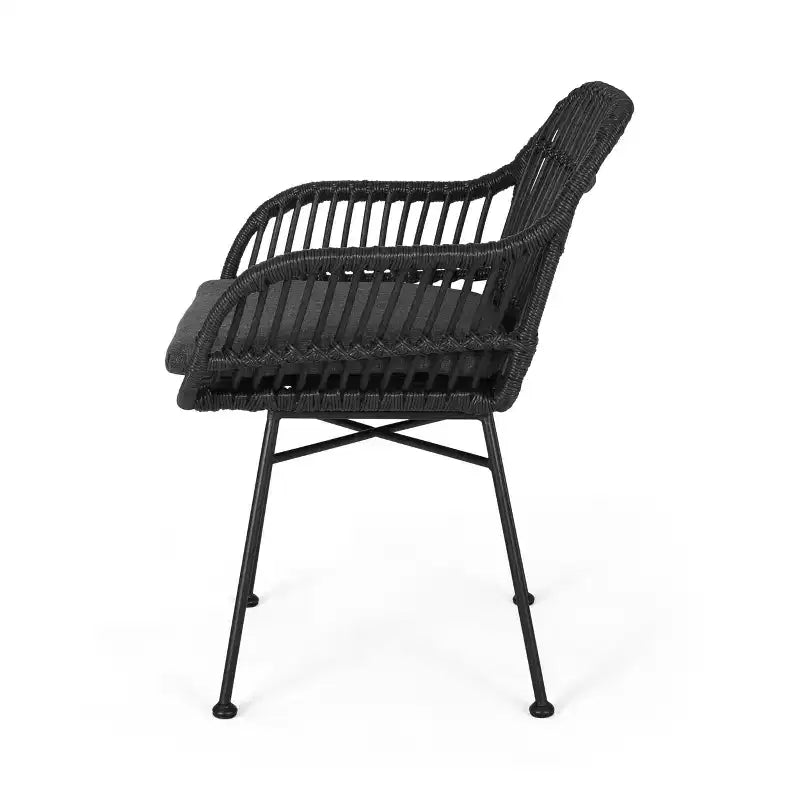Christopher Knight Home Lehrman Outdoor Rattan- und ESG-Glas-Sitzgruppe, 3-teilig, mit Kissen