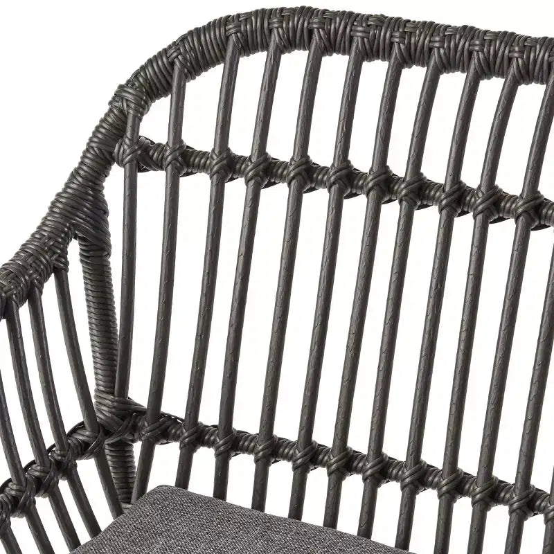 Christopher Knight Home Lehrman Outdoor Rattan- und ESG-Glas-Sitzgruppe, 3-teilig, mit Kissen