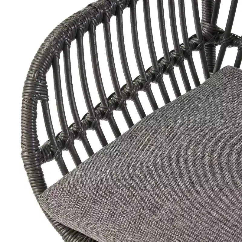 Christopher Knight Home Lehrman Outdoor Rattan- und ESG-Glas-Sitzgruppe, 3-teilig, mit Kissen