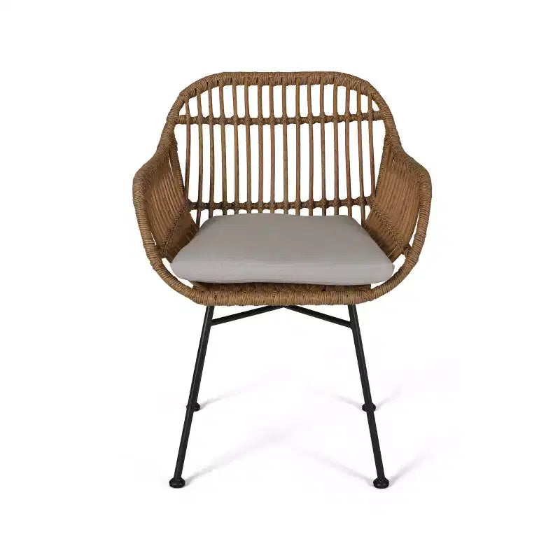 Christopher Knight Home Lehrman Outdoor Rattan- und ESG-Glas-Sitzgruppe, 3-teilig, mit Kissen