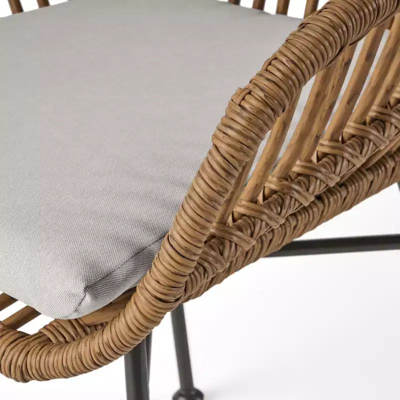 Christopher Knight Home Lehrman Outdoor Rattan- und ESG-Glas-Sitzgruppe, 3-teilig, mit Kissen