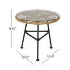 Christopher Knight Home Lehrman Outdoor Rattan- und ESG-Glas-Sitzgruppe, 3-teilig, mit Kissen