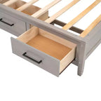 Whisen Twin Size Loungeliege mit Ablagefächern, Korkplatte, USB-Anschlüssen und 3 Schubladen