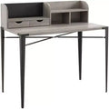 Walker Edison Furniture Company Industrial Secretary Desk with Hutch, Grey Wash, 42in