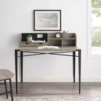 Walker Edison Furniture Company Industrie-Sekretärschreibtisch mit Aufsatz, Grey Wash, 42 Zoll