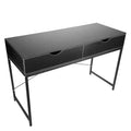 Interior Elements Home Office Modern Computer Desk with Drawers, Black, 47.5in