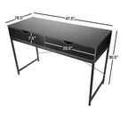 Interior Elements Home Office Moderner Computertisch mit Schubladen, Schwarz, 120,65 cm