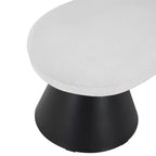 Moderner ovaler gepolsterter Hocker mit schwarzen geometrischen Beinen, Sitzbank für den Eingangsbereich/Esszimmer – Christopher Knight Home