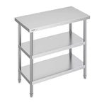 VEVOR Stainless Steel Food Prep Table, 18 x 36 x 34 Inch Commercial Kitchen Worktable, with 2 Adjustable Undershelf, Heavy Duty Prep Table