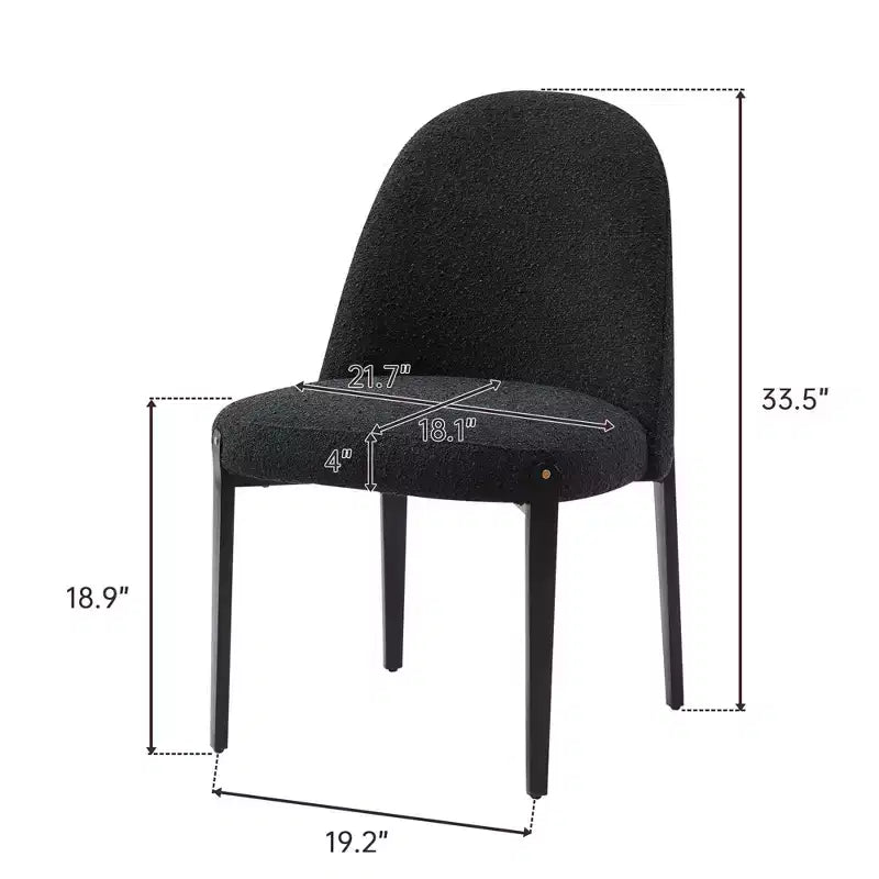Bouclé-Esszimmerstühle 4er Set, dick gepolsterte Stühle mit Metallbeinen & geschwungener Rückenlehne, für Esszimmer, Küche, Wohnzimmer, Schlafzimmer-Morden Fort