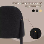 Bouclé-Esszimmerstühle 4er Set, dick gepolsterte Stühle mit Metallbeinen & geschwungener Rückenlehne, für Esszimmer, Küche, Wohnzimmer, Schlafzimmer-Morden Fort