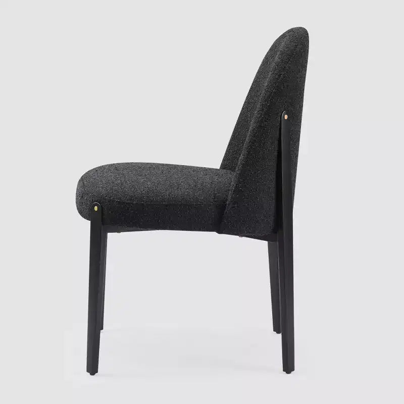 Bouclé-Esszimmerstühle 4er Set, dick gepolsterte Stühle mit Metallbeinen & geschwungener Rückenlehne, für Esszimmer, Küche, Wohnzimmer, Schlafzimmer-Morden Fort